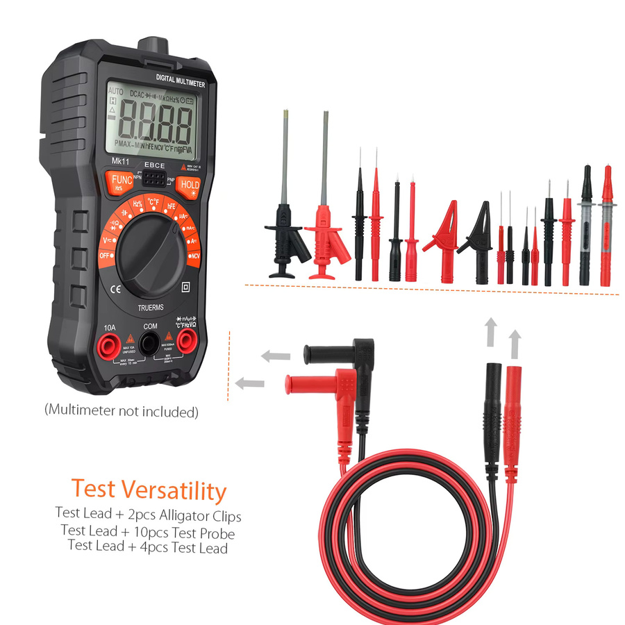 KKMOON MK30 21-teiliges elektronisches Messleitungs-Set in Multicolour mit Krokodilklemmen und austauschbaren Sonden - Bild 2