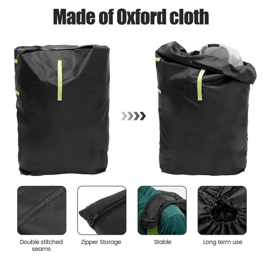 Wasserdichte Kinderwagen-Abdeckungstasche von Air Train aus 420D Oxford-Stoff in Schwarz mit verstellbarem Riemen für die Reise und den Check-in - Bild 4