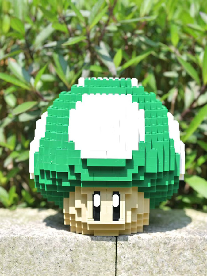 Youmko MOC Pilz Bausteine Set mit 779 Teilen in Rot und Grün als kreatives Natur-Modell für Kinder und Erwachsene - Bild 3