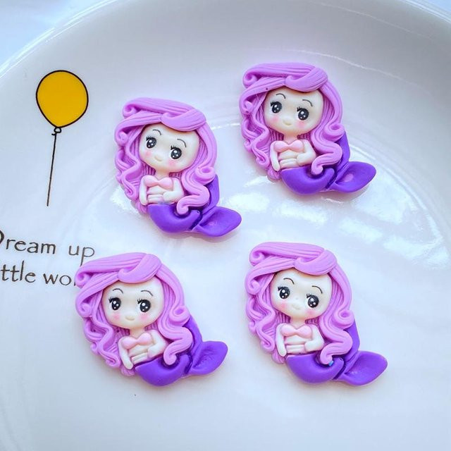 10 Stück Meerjungfrau Prinzessin Harz Cabochons in Purple für Scrapbooking und DIY Schmuck Bastel Dekoration von Yiran bag - Bild 1