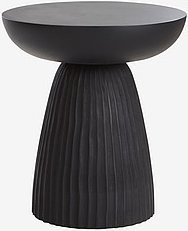 Jotex Beistelltisch EGINA aus Mango-Holz in Schwarz, Durchmesser: 40 cm, Höhe: 45,5 cm - Bild 1