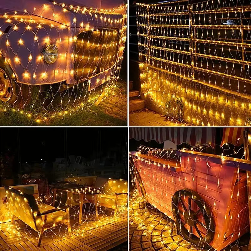 Dekorative LED Netz Lichterkette in Warmweiß für Weihnachten und Hochzeiten, B/H: 1,5 x 1,5 m - Bild 3