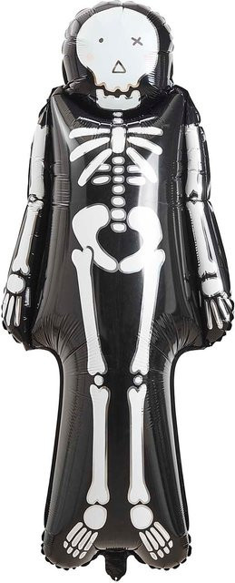 Rico Design Folienballon Skelett für Halloween, Höhe: 110 cm, Breite: 48 cm - Bild 1