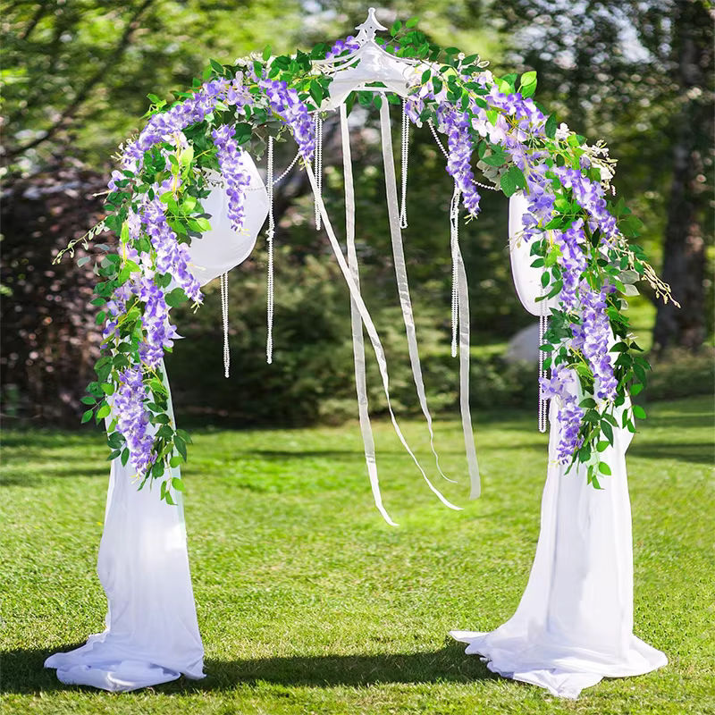 Lila künstliche Glyzinien-Blumen Girlande aus Textil für deine Dekoration, Länge: 200 cm - Bild 2