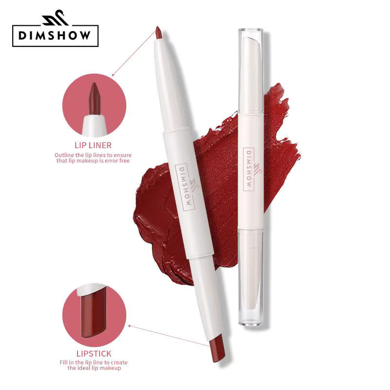 DIMSHOW Lippenstift & Lip Liner 2-in-1, Rot, Matt - Bild 3