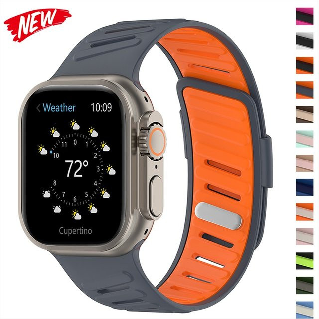 CAOWTAN Sportarmband Silikon, Bicolor, Apple Watch Ultra/Serie 11 10 9 8 7 SE - Bild 1