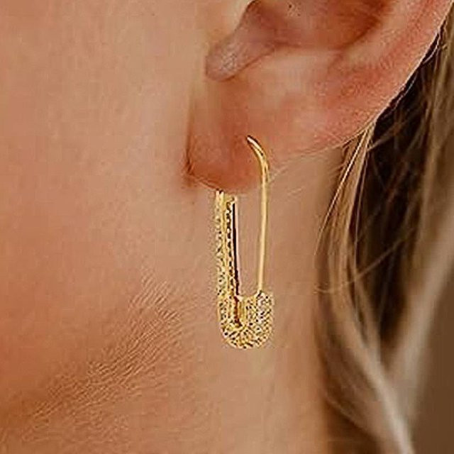 Huitan Creolen, Gold, Zirkonia, Damen - Bild 1