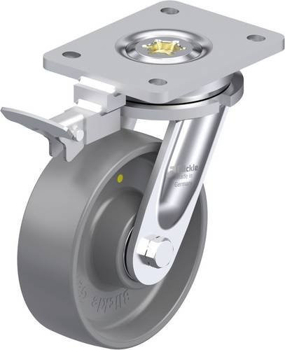 Blickle Schwerlast-Lenkrolle LO-PO 150K-ELS-RI4 in Grau mit Kunststoffrad und 400kg Tragfähigkeit, Rad-Durchmesser: 150mm - Bild 1