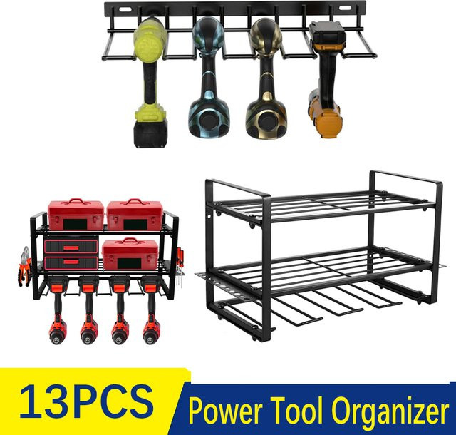 Toorise Power Tool Rack Wandhalterung für elektrische Bohrer und Werkzeuge in Schwarz - Bild 1