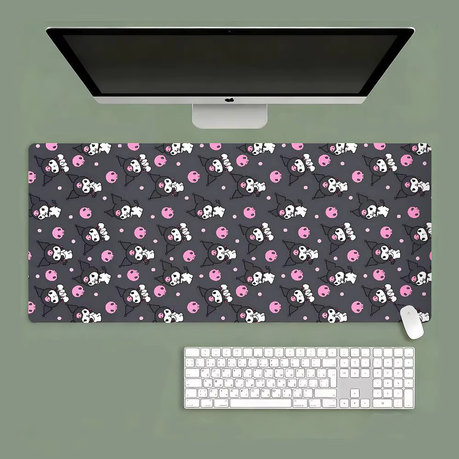 Mesuca Kawaii Mauspad mit Kuromi Cartoon-Design als große Schreibtischunterlage für Laptop und Tastatur - Bild 3