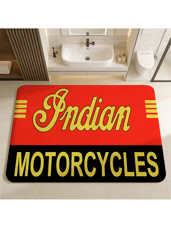 Potdemiel Indian Motorcycle Fußmatte, rutschfest und waschbar, Mehrfarbig, B/T: 60 x 40 cm - Bild 7