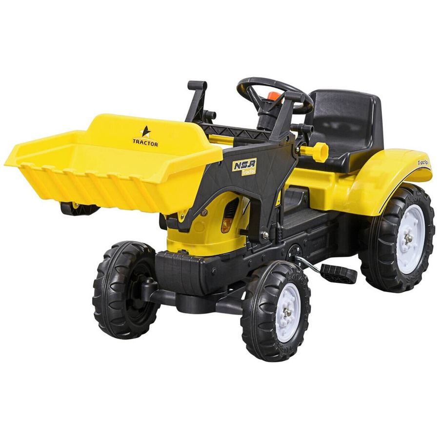 HOMCOM Bagger Radlader Aufsitzbagger mit Schaufel und Ablagefach ab 3 Jahren Gelb Schwarz - Bild 9