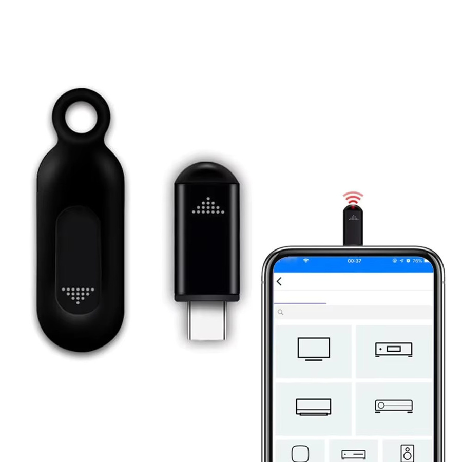 HOMEFISH USB-C IR-Blaster Universeller Infrarot-Fernbedienungsadapter für TV und Klimaanlage, Schwarz - Bild 2