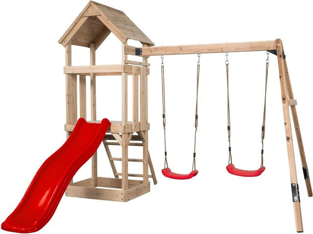 Swing King Spielturm Noa in Rot, B/T/H: 234 x 265 x 280 cm, FSC® zertifiziert - Bild 1