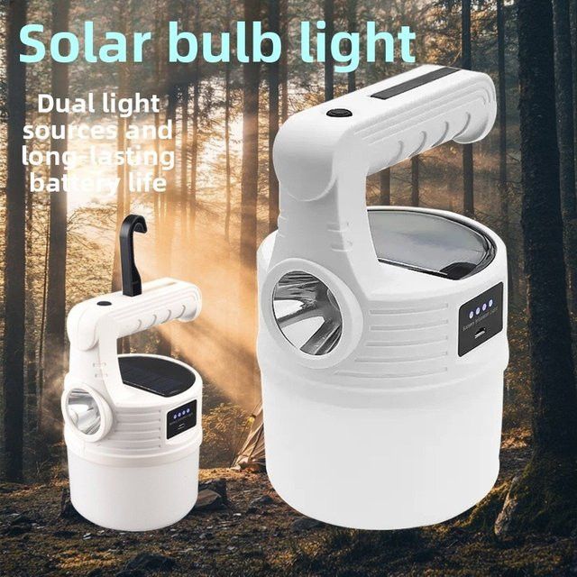QHSPE Solar-Bubble-Licht wiederaufladbare Taschenlampe mit hoher Helligkeit für Camping und Nachtmärkte - Bild 1