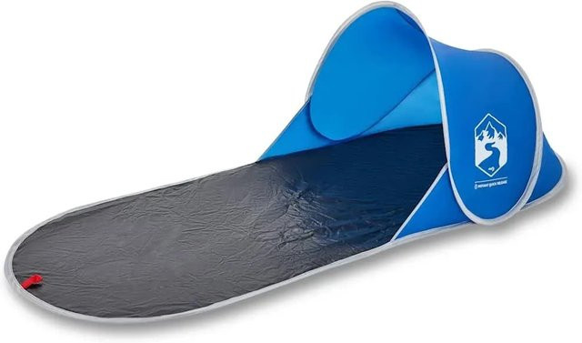 vidaXL Strandzelt Pop-Up in Azurblau, wasserdicht aus Polyester, B: 80 cm, T: 80 cm, H: 60 cm - Bild 1