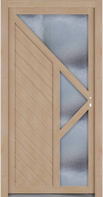 Roro Nebeneingangstür OHE 1004 Fichte in Braun mit Glaseinsatz, B/H: 98 x 198 cm, DIN Rechts - Bild 1