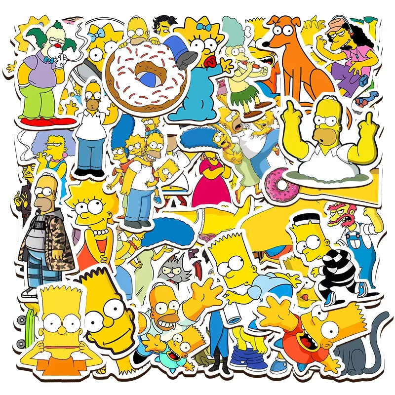 Bandai Simpsons Cartoon Anime Aufkleber, 100 Stück - Bild 1