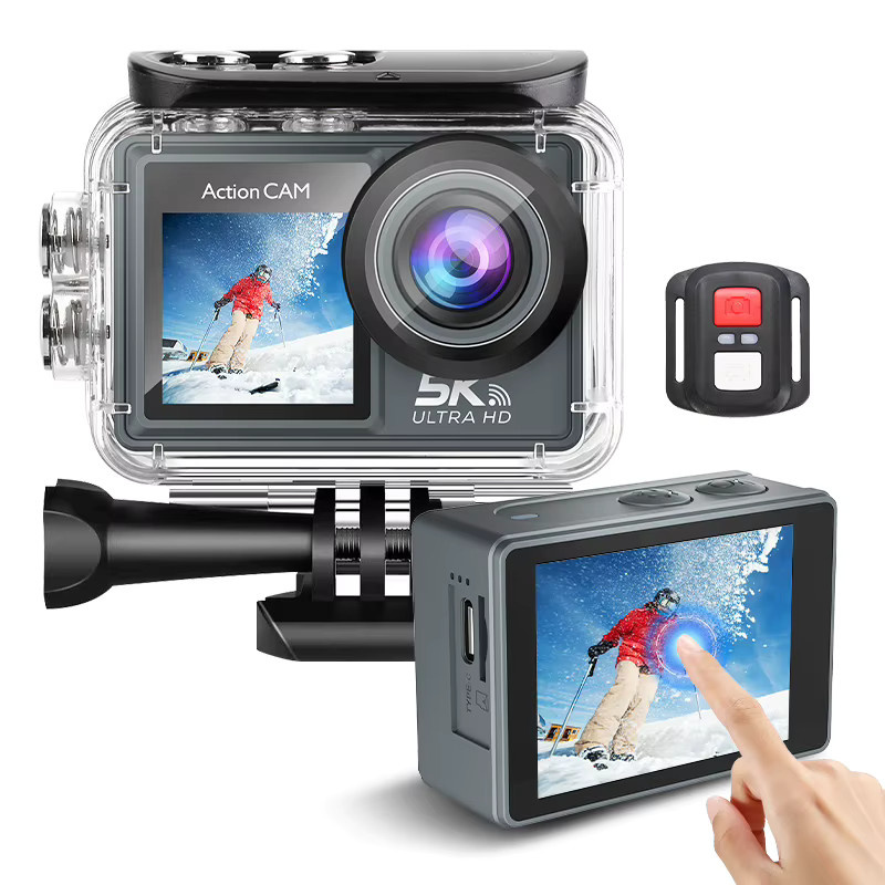 ILUKA M40TR Action Kamera mit Doppelbildschirm, 5K 30FPS, 4K 60FPS, 50MP Foto, EIS Stabilisierung, 30M Wasserdicht, WiFi und 128GB TF Karte, Farbe: Grau - Bild 9