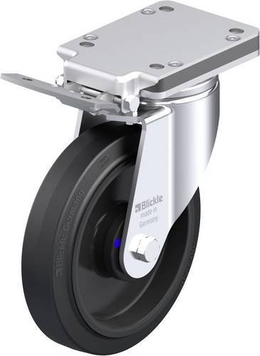 Blickle Stahlblech-Lenkrolle LH-POEV 200XKA-IS in Schwarz-Grau mit 200 mm Rad-Durchmesser und 500 kg Tragfähigkeit - Bild 1