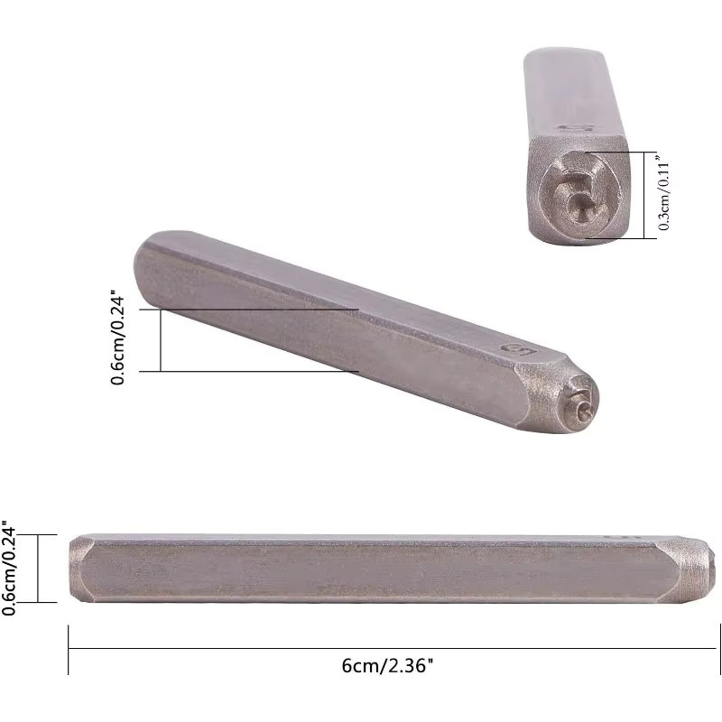 36 Stück Metallstempel-Set mit Buchstaben A-Z und Zahlen 0-9, 3 mm Stanzwerkzeug aus Eisen - Bild 3