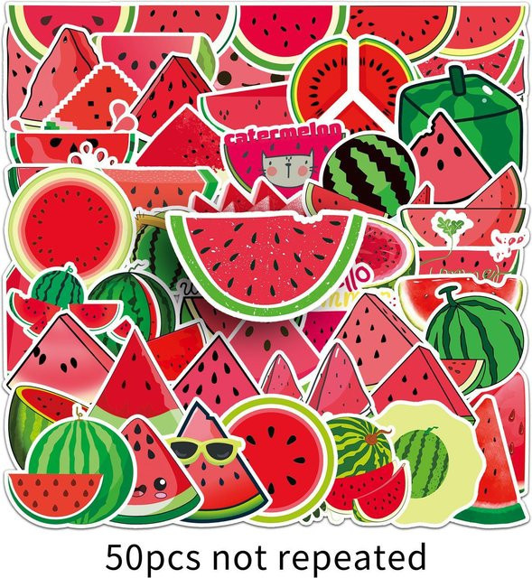 50 Wassermelonen-Graffiti-Aufkleber Cartoon-Frucht wasserdicht - Bild 1