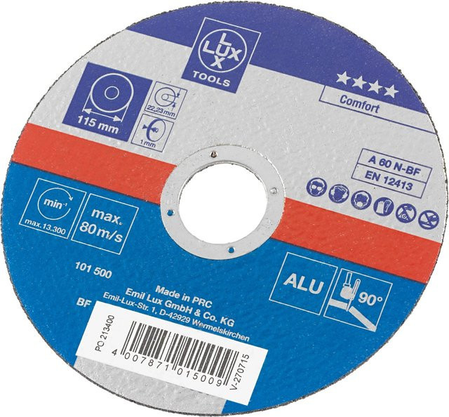 LUX-TOOLS Gewebe-Trennscheibe für Metall, Durchmesser: 115 mm, Multicolour - Bild 1