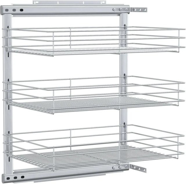 vidaXL 3-stufiger ausziehbarer Küchen-Drahtkorb in Silber, B/T/H: 47 x 35 x 56 cm - Bild 1