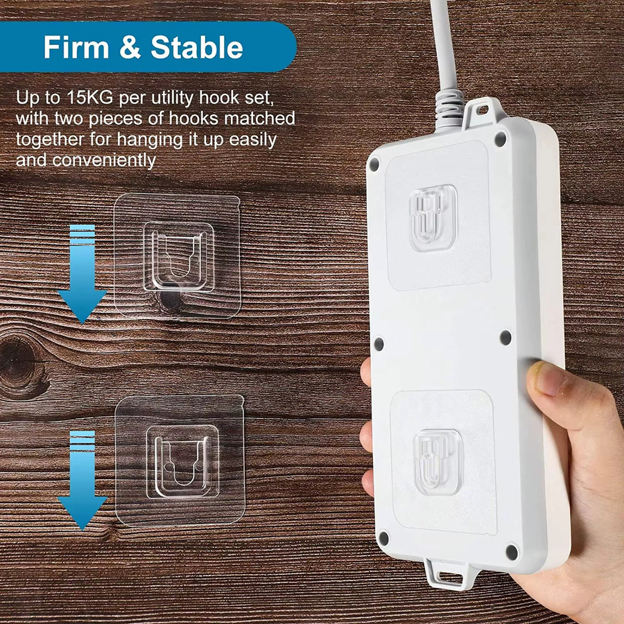 Kabel-Organizer-Clips zur Kabelverwaltung mit doppelseitigem Klebestreifen als Wandhaken und USB-Ladewickler - Bild 2