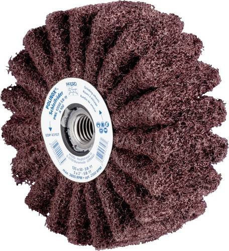 PFERD TOOLS POLINOX Vlies-Schleifrad PNG für Feinschliff und Finish, Durchmesser: 125 mm, Breite: 50 mm, Gewinde: 5/8-11, Farbe: Braun - Bild 1