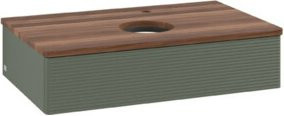 V&B Waschtischunterschrank Antao mit Frontstruktur in Weiss und Lea Green, B/T/H: 80 x 50 x 19 cm - Bild 1