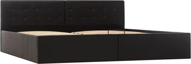 vidaXL Stauraumbett mit Hydraulik in Schwarz aus Kunstleder, B/T/H: 180 x 200 x 188 x 211 cm - Bild 1