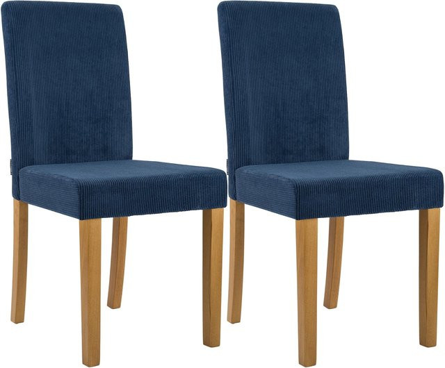 CLP Esszimmerstuhl 2er Set Ina gepolstert mit Cordbezug und Holzgestell - Bild 1