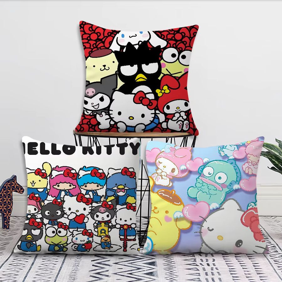 Sanrio K-Kitty und K-Kuromi weicher Kissenbezug Multicolor für Sofa und Wohnzimmer - Bild 3