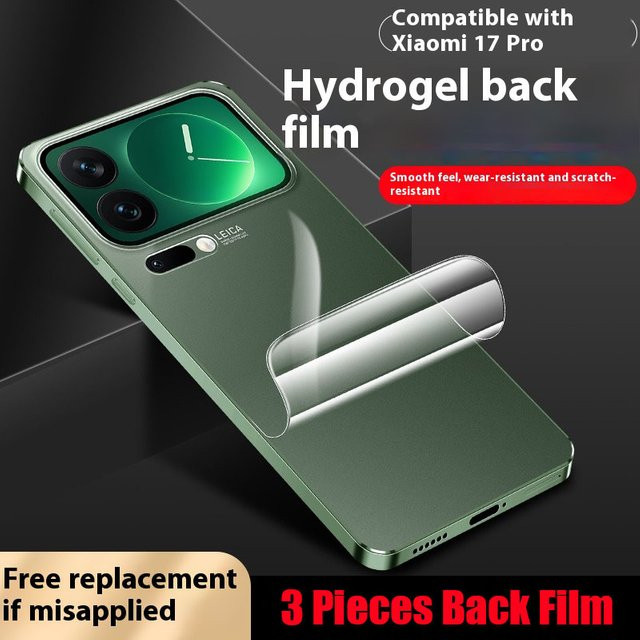 3er-Set Hydrogel Displayfolie mit Rückseite für Xiaomi 17 Pro Max und Xiaomi 17 Pro, weiche Vollabdeckung, transparent - Bild 1