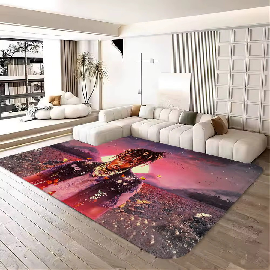 J-Juice Wrld 999er Rapper Fußmatte im nordischen Stil, rutschfest, mehrfarbig, B/T: 60 x 40 cm - Bild 1