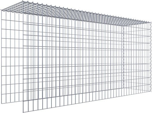 Gabiona Anbaukorb Typ 4 Hochbeet aus Stahl Drahtgitter, silbergrau, B/H/T: 100 x 200 x 50 cm, Maschenweite 5 x 10 cm - Bild 1