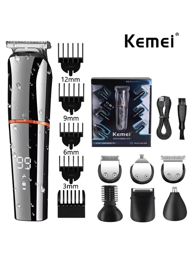 Kemei KM-5898 All-in-One-Haarschneider für Herren, Schwarz - Bild 7