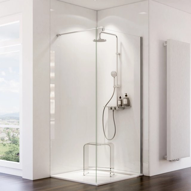 Schulte ExpressPlus DecoDesign Duschrückwand aus Aluminium-Verbundplatte, Farbe: Weiß, B/H: 100 x 255 cm - Bild 1