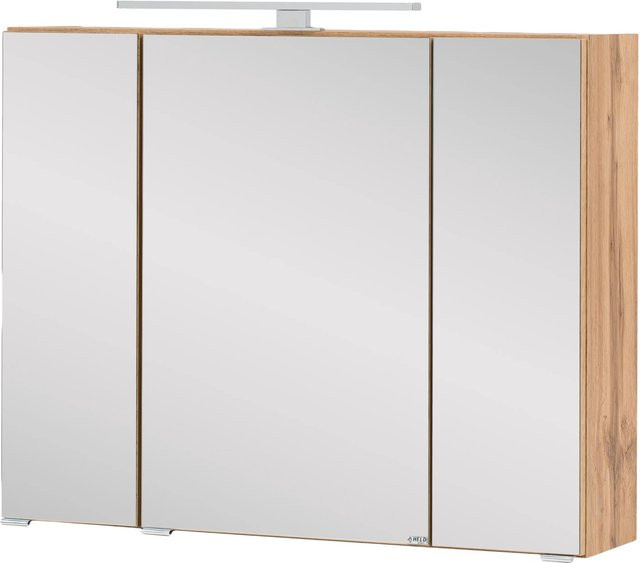 Held Möbel 3D-Spiegelschrank Salerno in Wotaneiche, Breite: 80 cm, Höhe: 64 cm, Tiefe: 20 cm - Bild 1