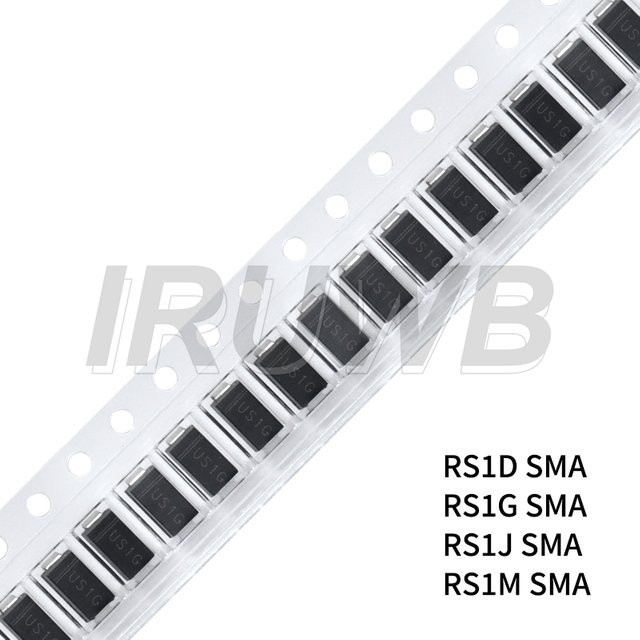100 Stück SMD Fast-Recovery-Gleichrichterdioden SMA DO-214AC 1A in Schwarz (FR104 FR107 RS1D RS1G RS1J RS1M) - Bild 1