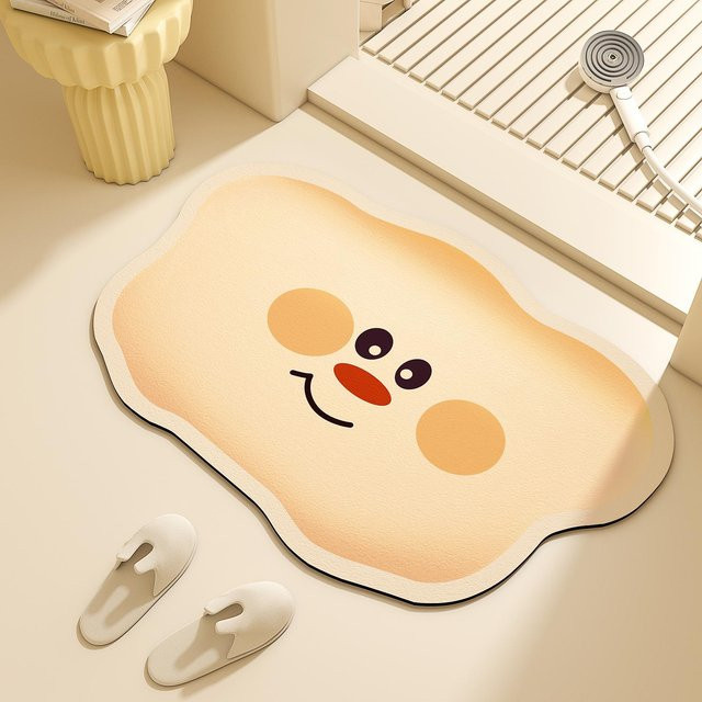 Antirutsch Badezimmerbodenmatte aus Diatomeenerde in Beige, B/B: 40 x 60 cm - Bild 1