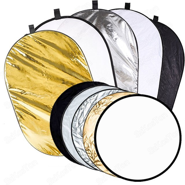 SZKOSTON 5 in 1 Tragbarer Ovaler Lichtreflektor für Studio und Outdoor, Durchmesser: 110 cm - Bild 1