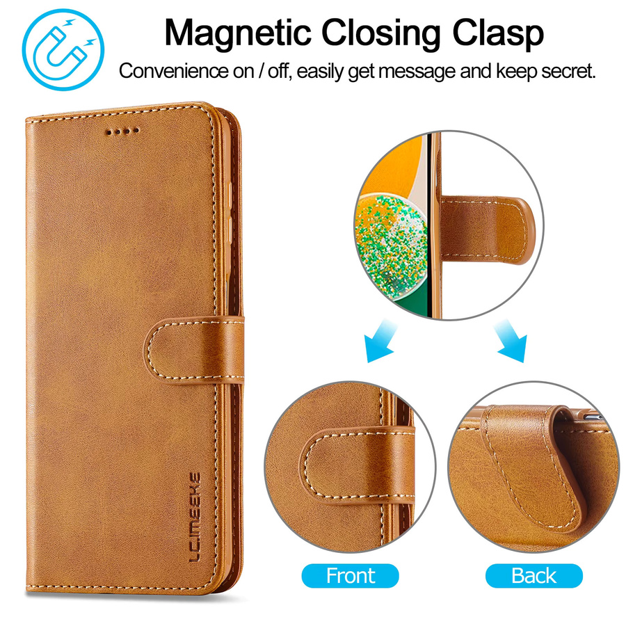 Leder Flip Case Wallet Cover für Samsung Galaxy A-Serie in Braun - Bild 6