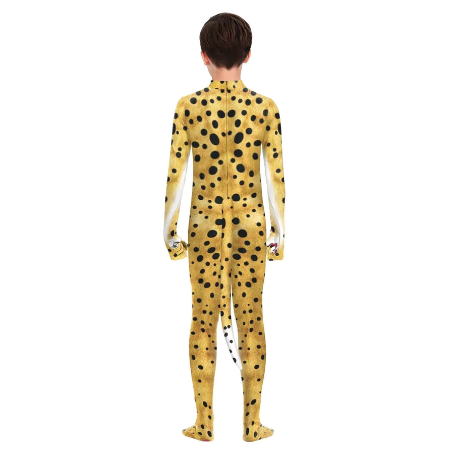 COLOR COSPLAYER Tier Cosplay Overall Leopard Kostüm, Unisex, Bunt / Mehrfarbig, Gelb, Plüsch / Textil - Bild 2