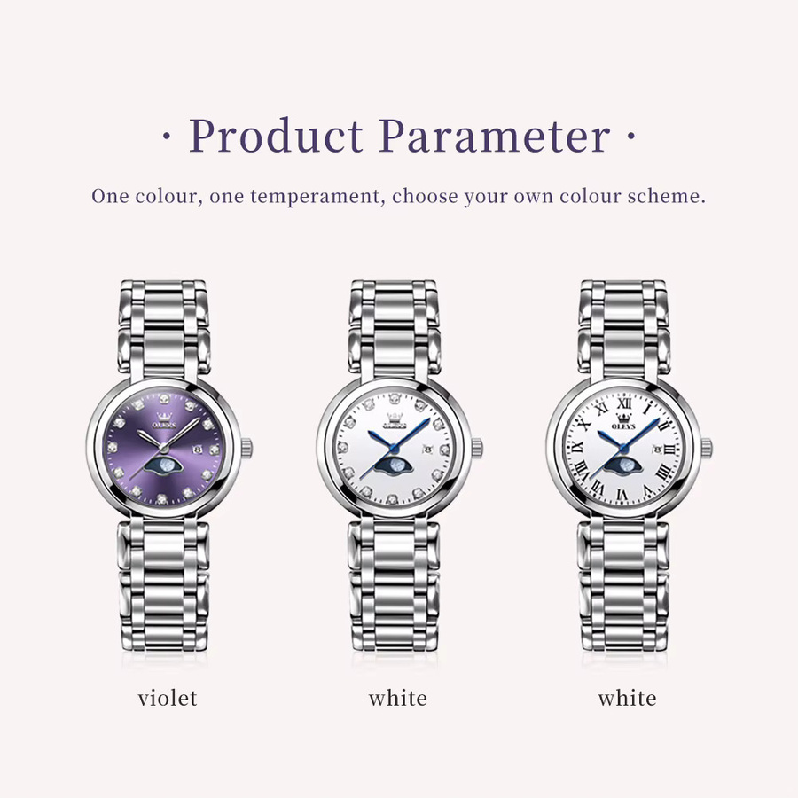 OLEVS Armbanduhr Quarz, Edelstahl, Roségold, Diamantbesetzt, Damen - Bild 6