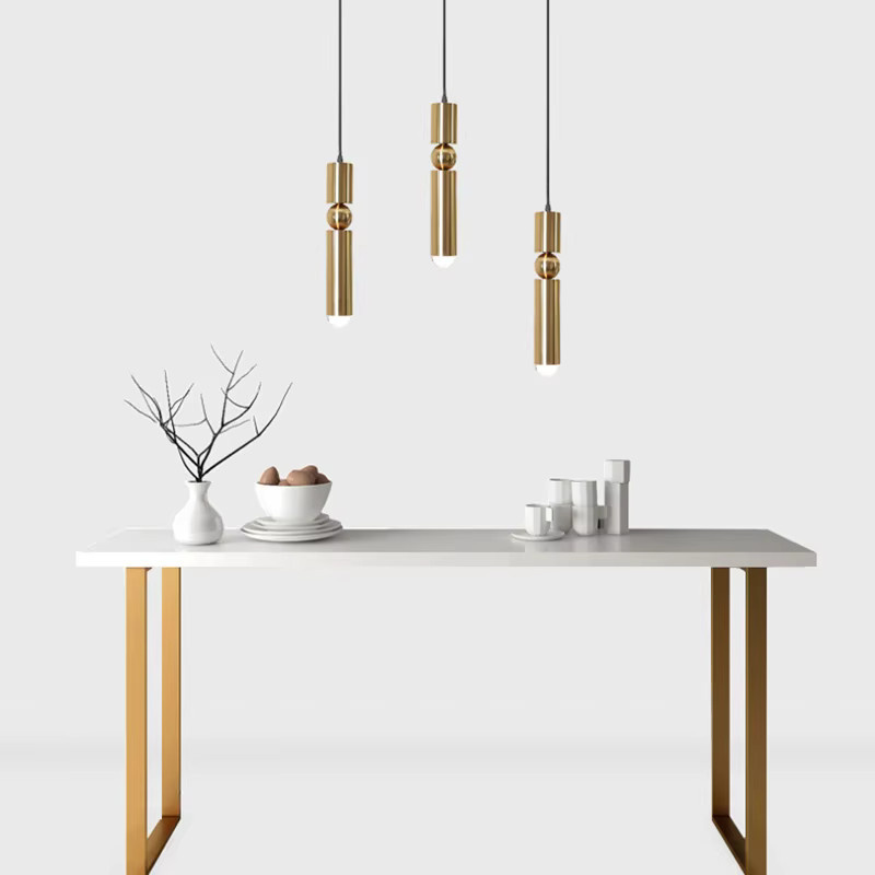Moderne LED Pendelleuchte in Gold aus Metall für Bar und Esszimmer im Nordic Design - Bild 4