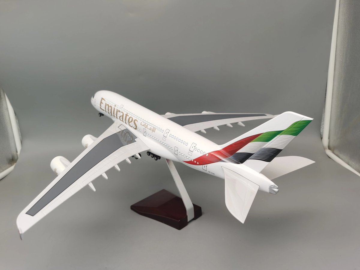 ZOCO Emirates A380-Modellflugzeug, Maßstab 1:160, Metall, Weiß - Bild 4