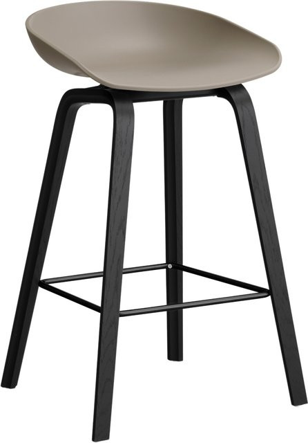HAY About A Stool AAS 32 Hocker in Beige mit Eichenholz oder Walnussholz und Polypropylen - Bild 1