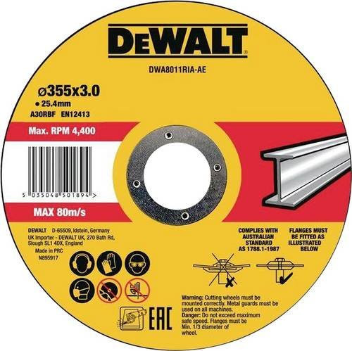 DeWalt High Performance Trennscheibe Typ 41 für Metall und Edelstahl, Durchmesser: 355 mm, Bohrung: 25,4 mm, Farbe: Gelb - Bild 1